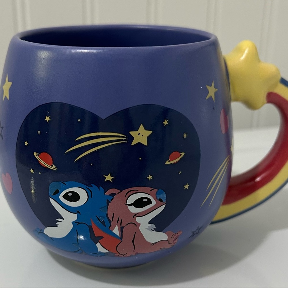 Disney Stitch and Angel Mug with Heart Design